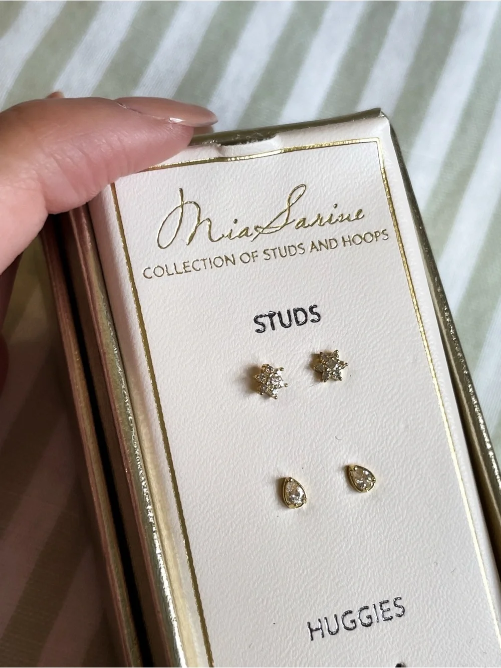 New Dainty Tiny Mini Fine Silver Plated Stud Earring Set Gold